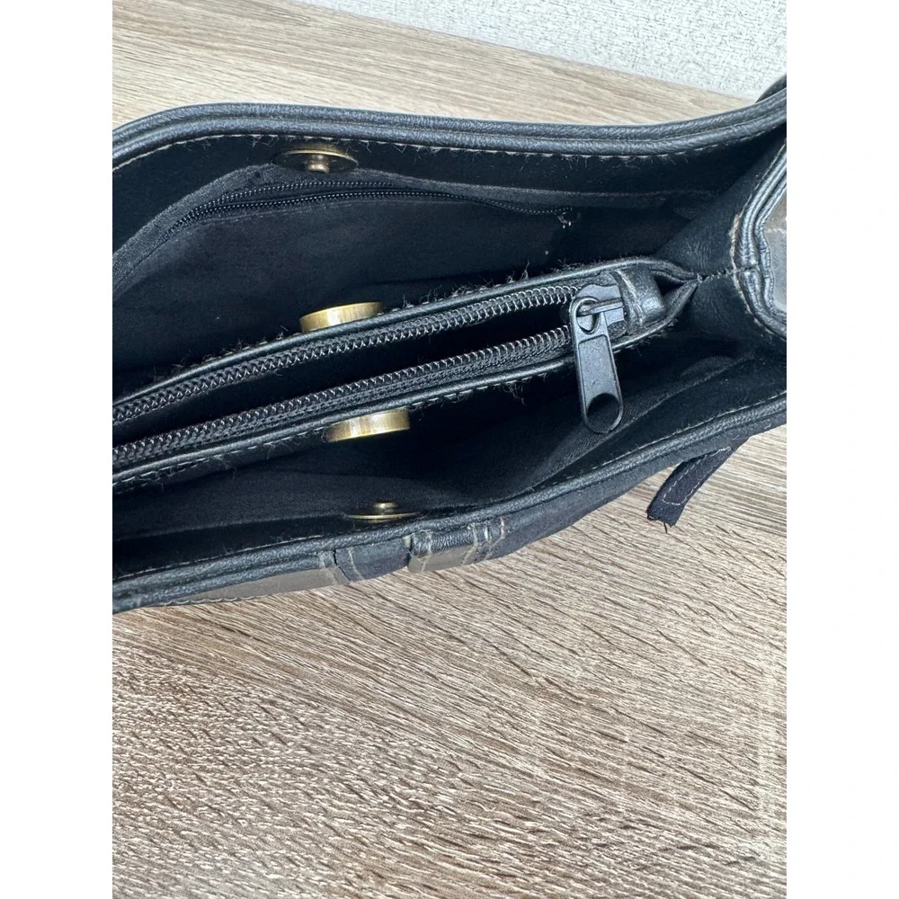 Y2K Style Black Vegan Leather Faux Suede Hobo Bag — Soho Shoulder Bag